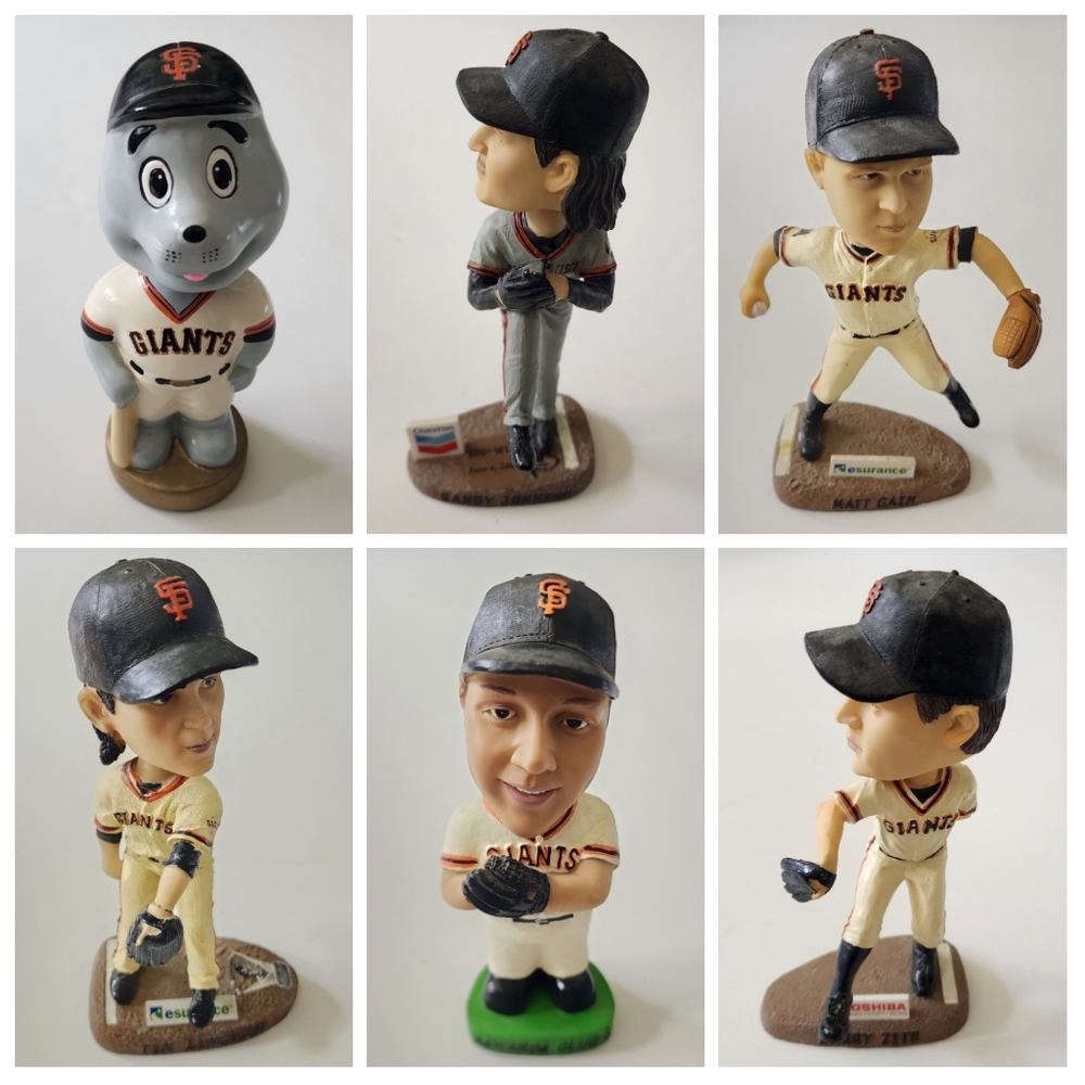 San Francisco Giants SGA bobbleheads Zito, Lincecum, Lou Seal, Randy Johnson etc